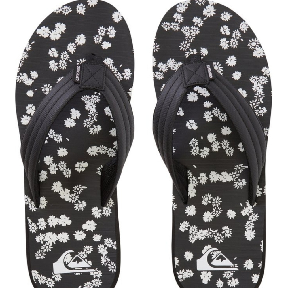 NWT Quiksilver men's floral carver flip-flop